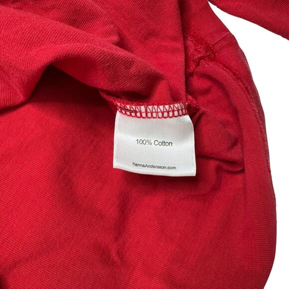 HANNA ANDERSSON Red Robot Graphic Tee Size 8 130 Kids Long Sleeve 100% Cotton - Picture 4 of 4
